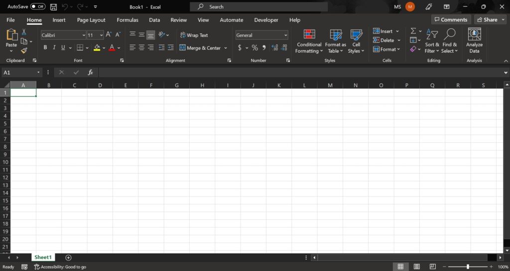 Blank Excel Document